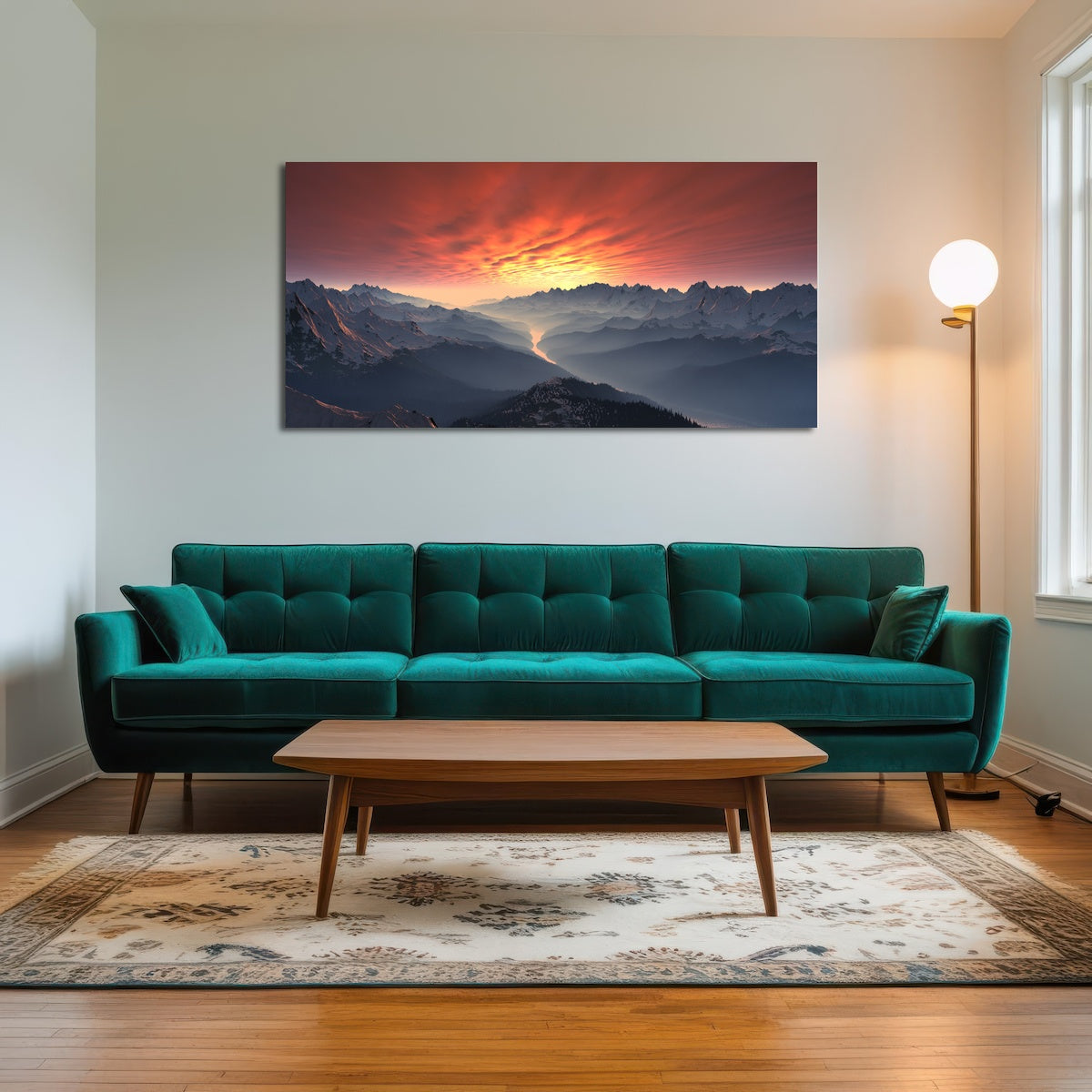 AUTO-MOCKUP ROOM | Snow Covered Mountain Valley Sunset