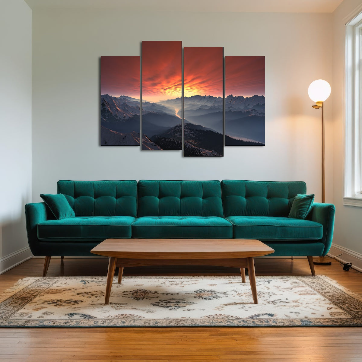 AUTO-MOCKUP ROOM | Snow Covered Mountain Valley Sunset