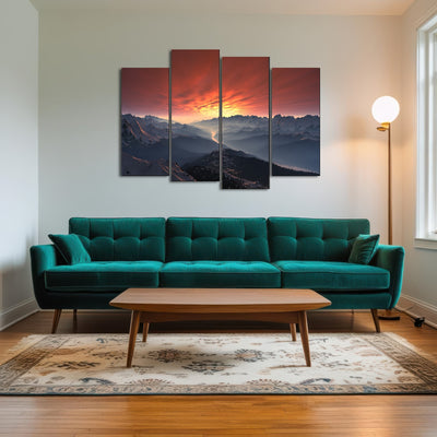 AUTO-MOCKUP ROOM | Snow Covered Mountain Valley Sunset