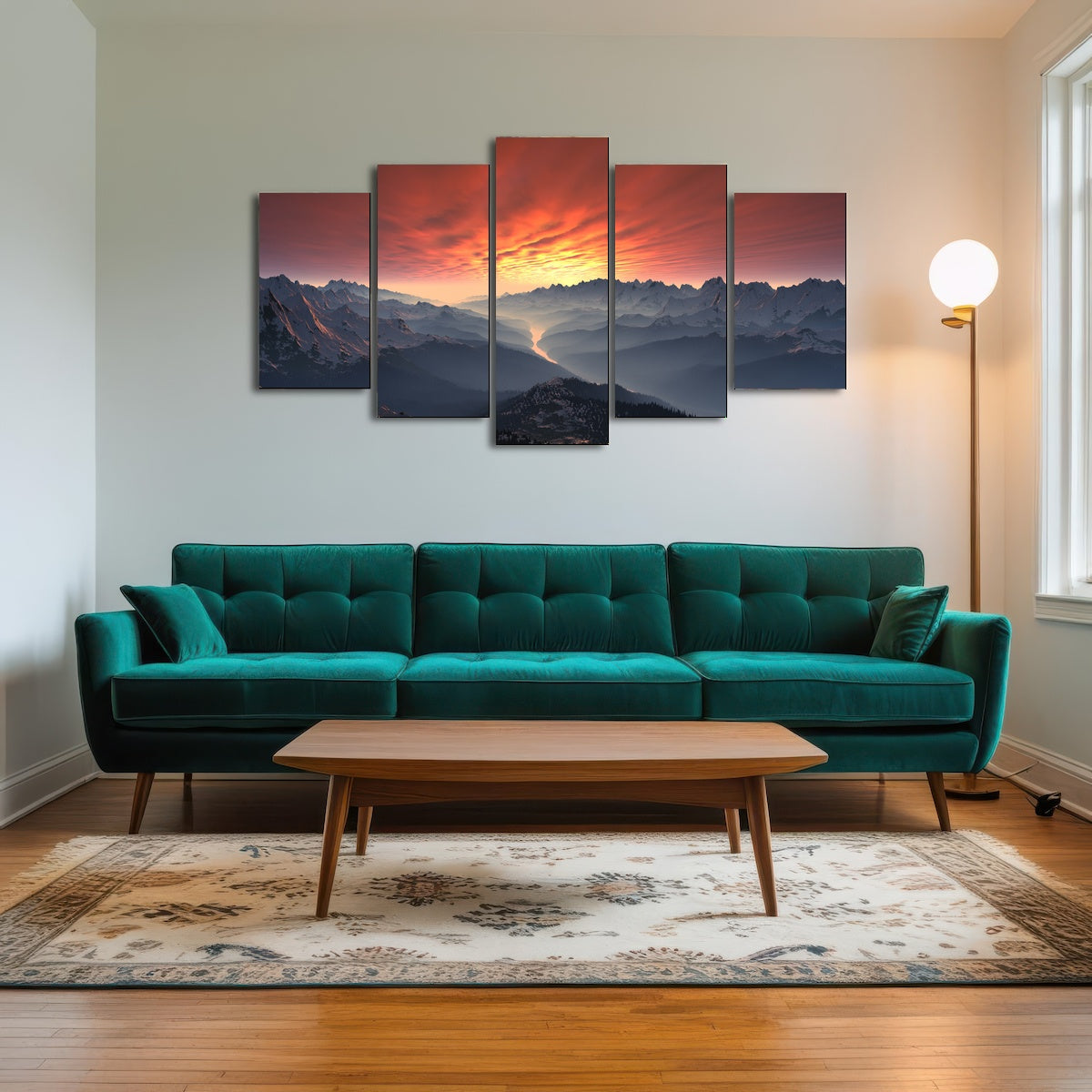 AUTO-MOCKUP ROOM | Snow Covered Mountain Valley Sunset