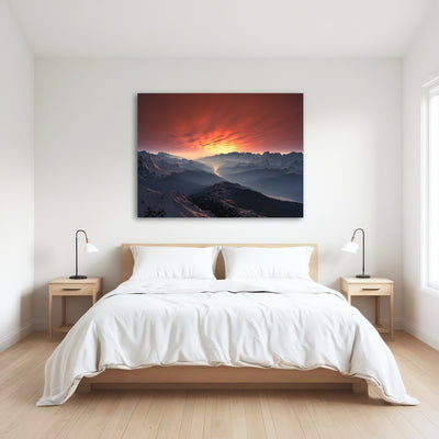 AUTO-MOCKUP ROOM | Snow Covered Mountain Valley Sunset
