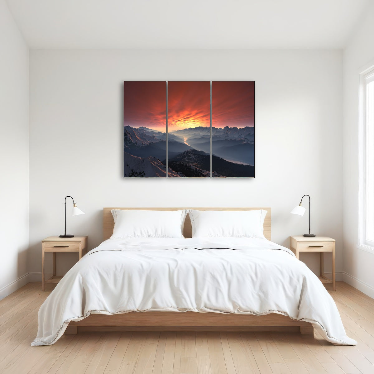 AUTO-MOCKUP ROOM | Snow Covered Mountain Valley Sunset