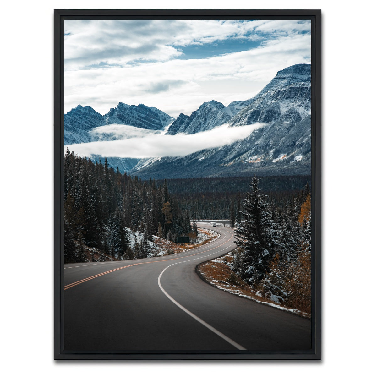 AUTO-MOCKUP WHITE | Snow Drive | 1 Piece | Black Framed Canvas | group=3x4