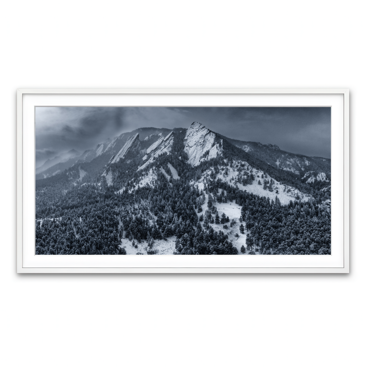 Framed Print 2x1 White