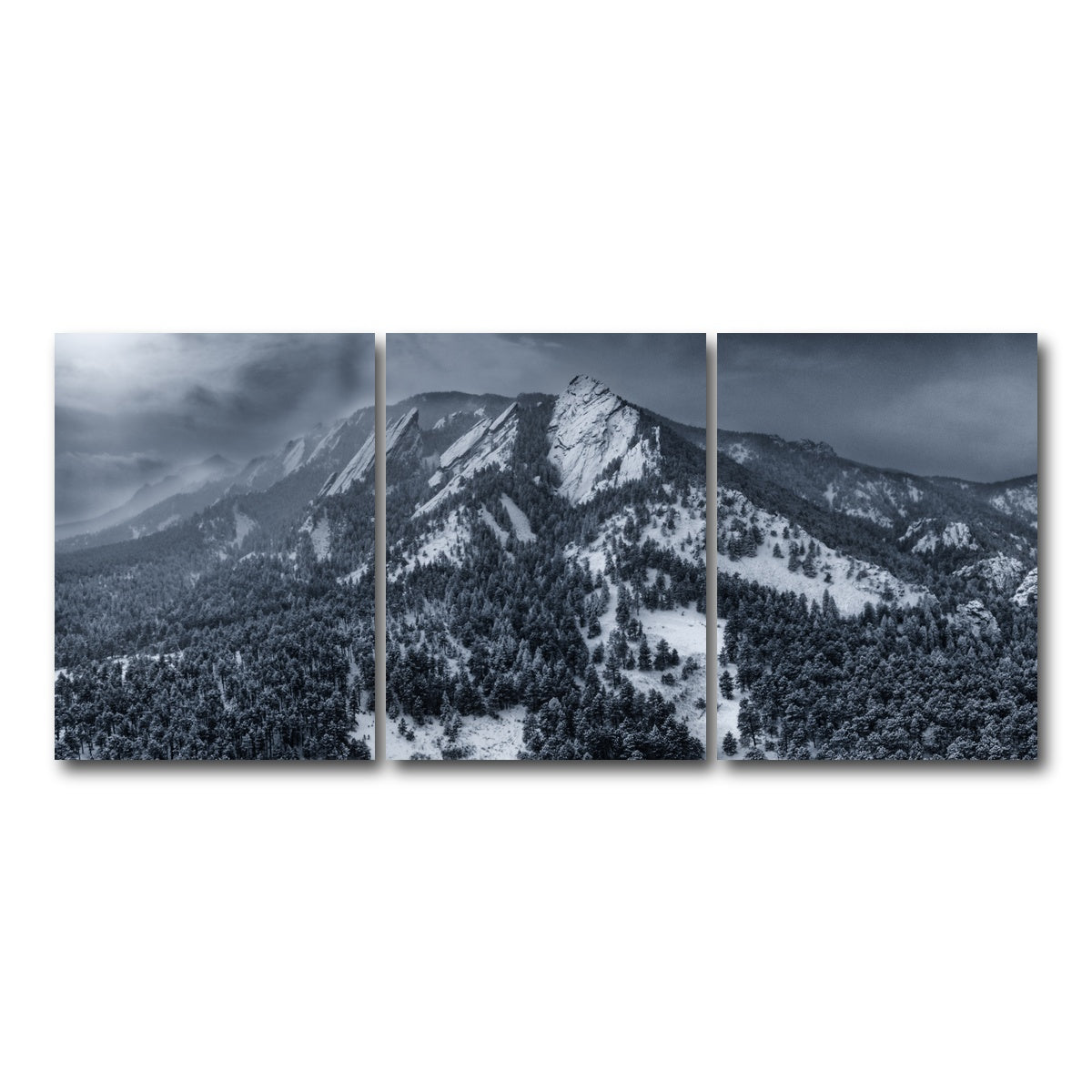 AUTO-MOCKUP WHITE | Snow on the Flatirons | 3 Piece | Gallery Wrap Canvas | group=18x24