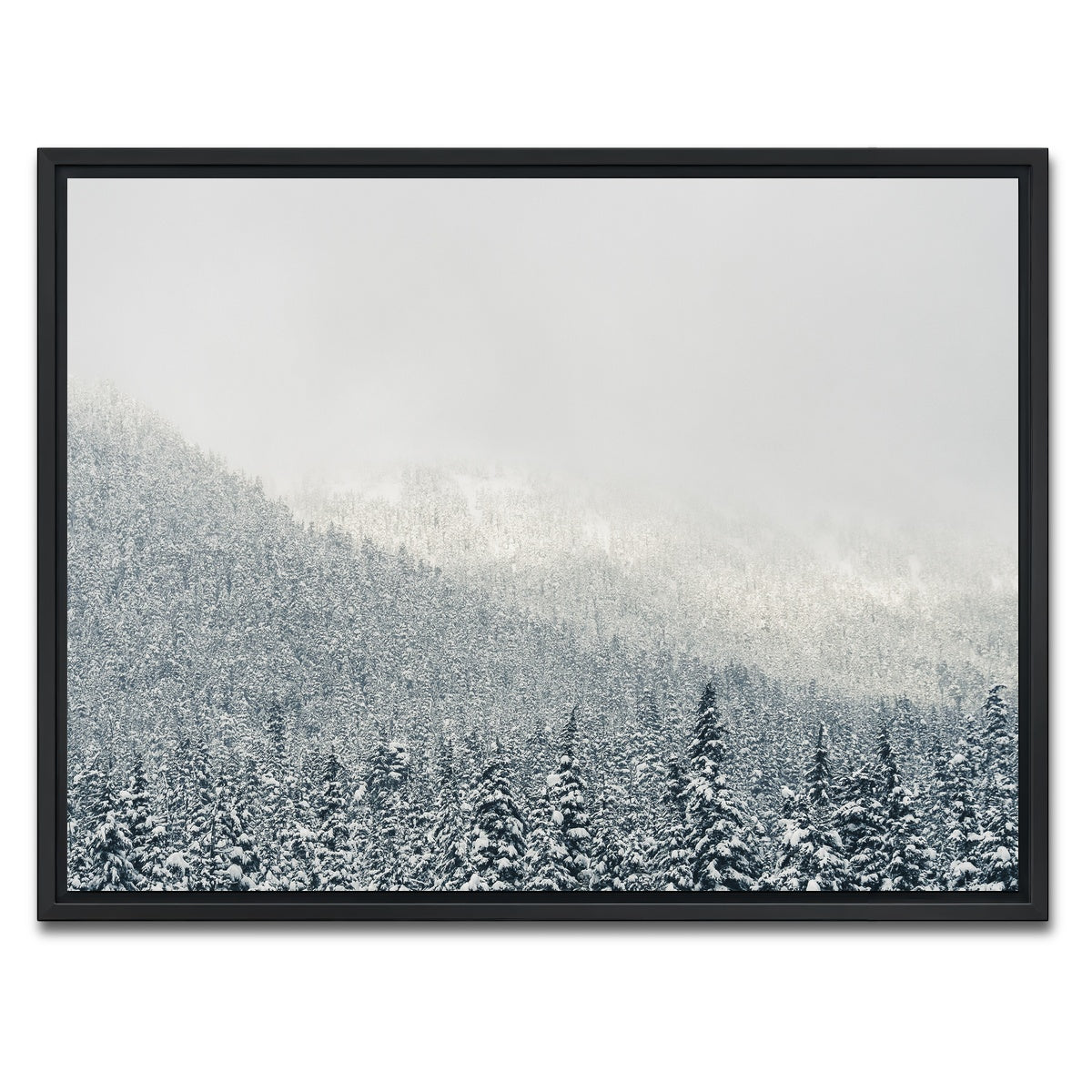 AUTO-MOCKUP WHITE | Snowy Mountains | 1 Piece | Black Framed Canvas | group=4x3