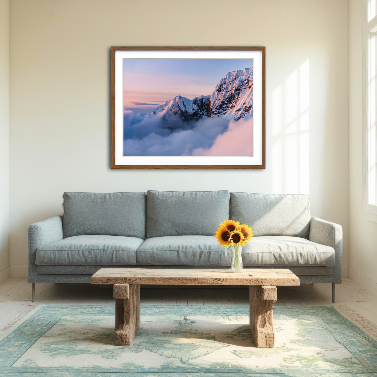 AUTO-MOCKUP ROOM | Snowy Peaks Wall Art