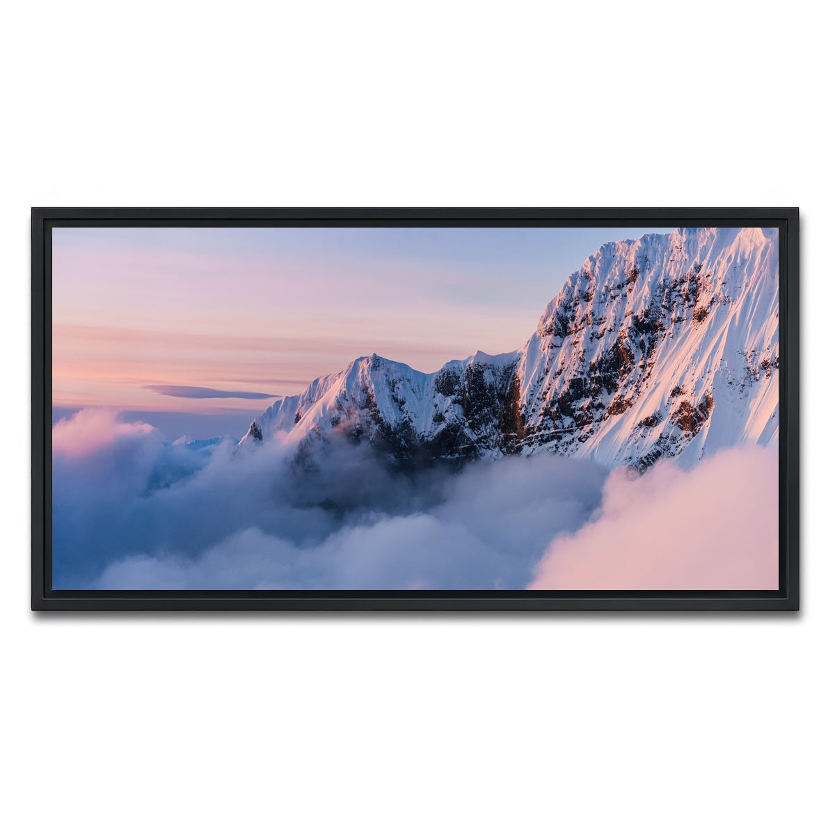 AUTO-MOCKUP WHITE | Snowy Peaks | 1 Piece | Black Framed Canvas | group=2x1