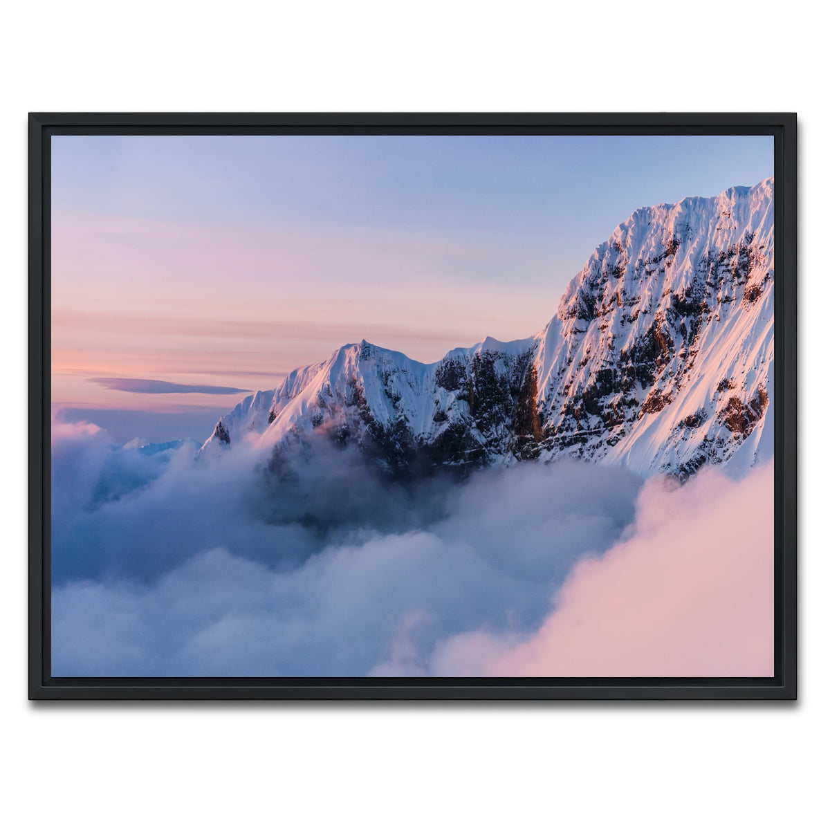 AUTO-MOCKUP WHITE | Snowy Peaks | 1 Piece | Black Framed Canvas | group=4x3