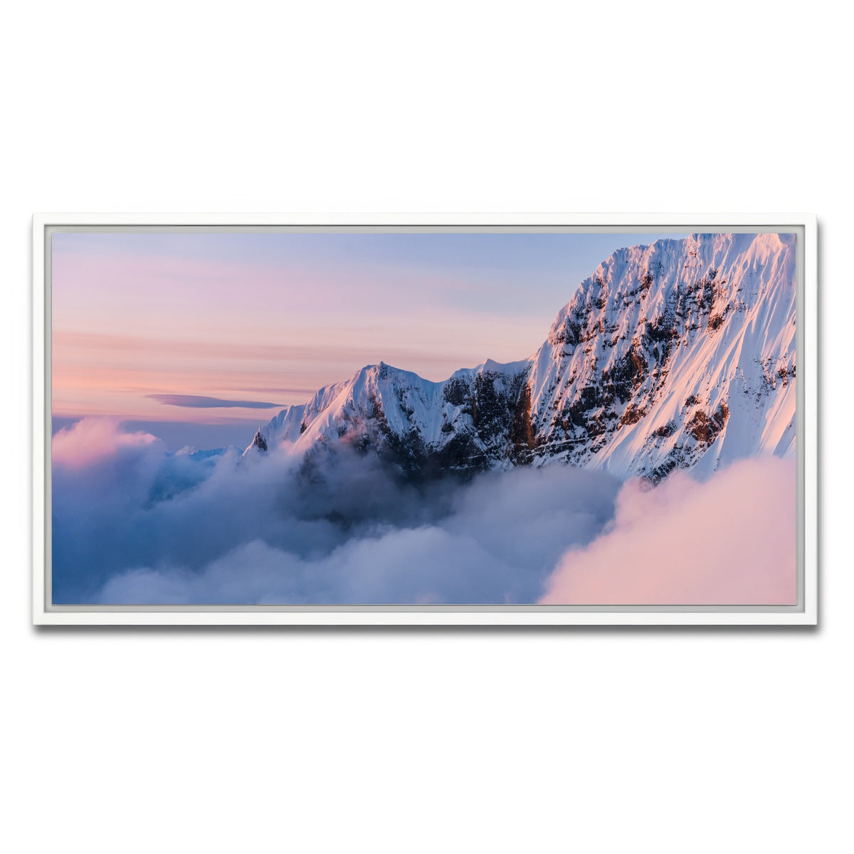 AUTO-MOCKUP WHITE | Snowy Peaks | 1 Piece | White Framed Canvas | group=2x1