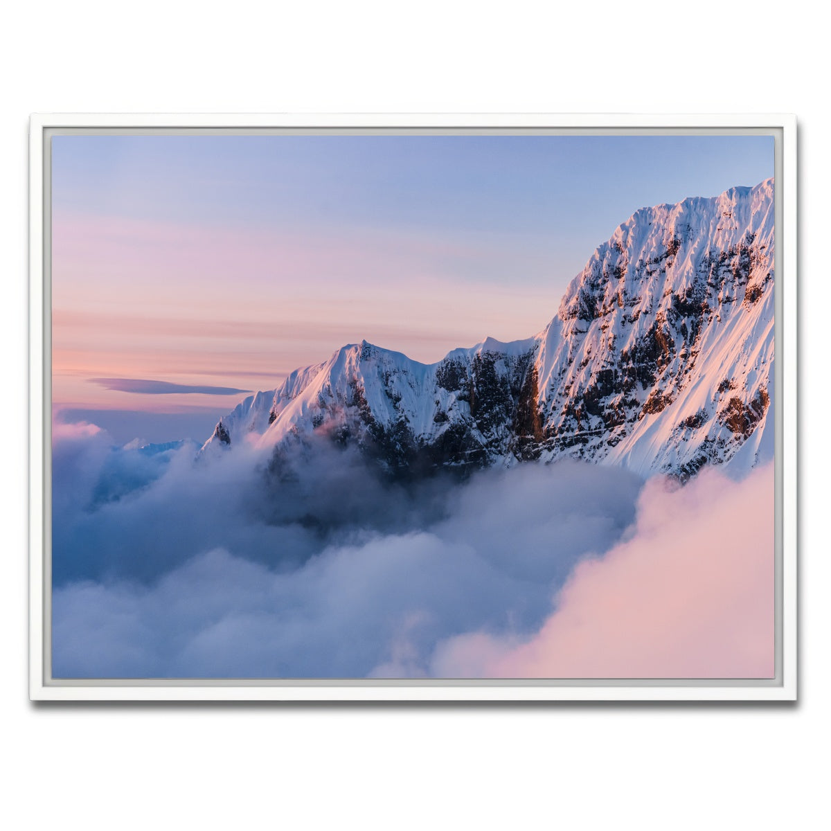 AUTO-MOCKUP WHITE | Snowy Peaks | 1 Piece | White Framed Canvas | group=4x3