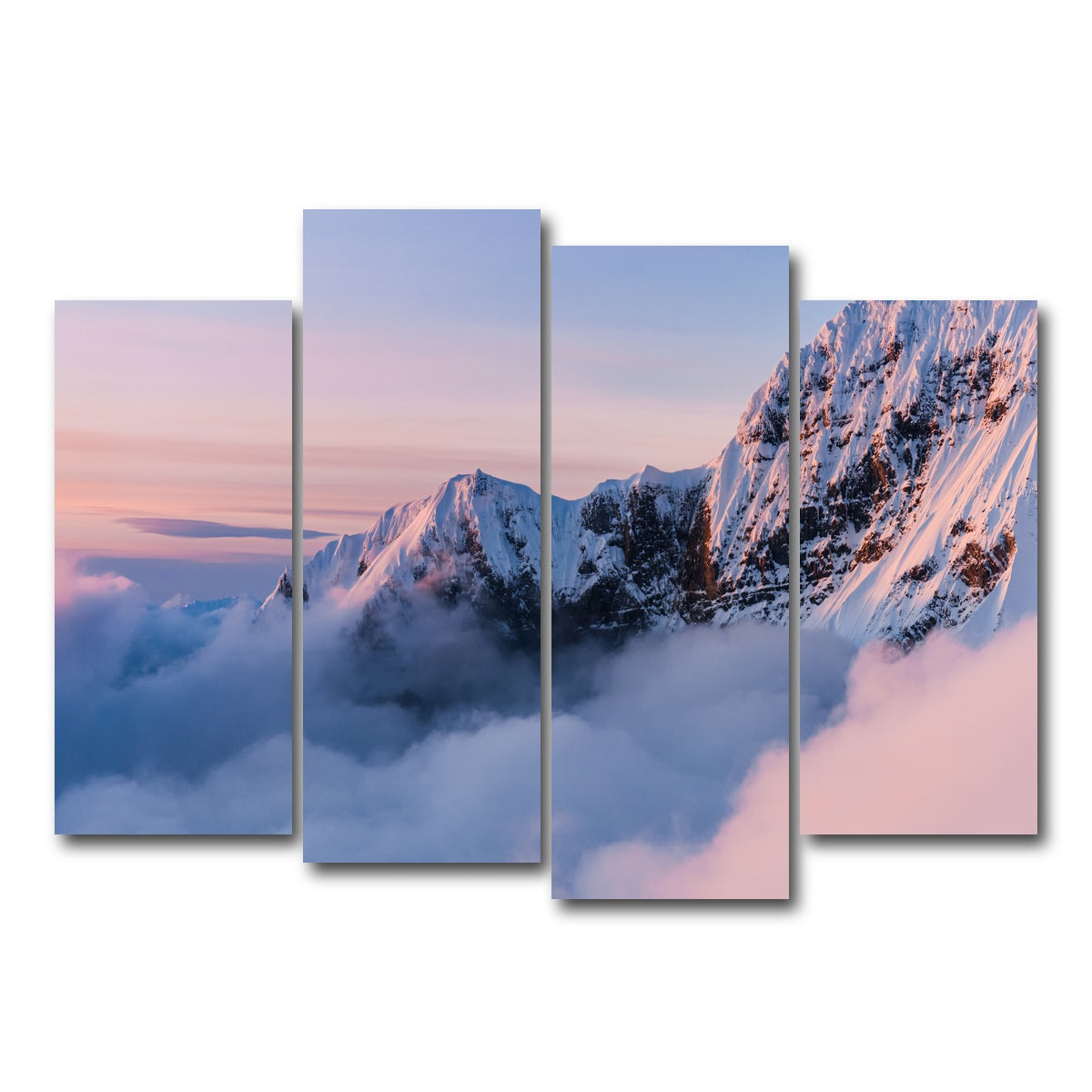 AUTO-MOCKUP WHITE | Snowy Peaks | 4 Piece | Gallery Wrap Canvas | group=4_normal