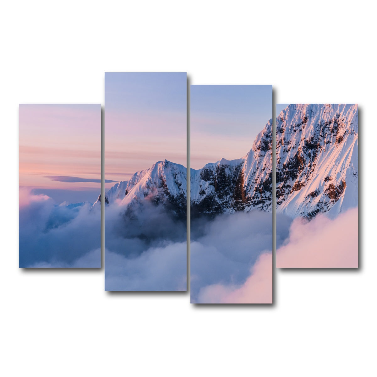 AUTO-MOCKUP WHITE | Snowy Peaks | 4 Piece | Gallery Wrap Canvas | group=4_short