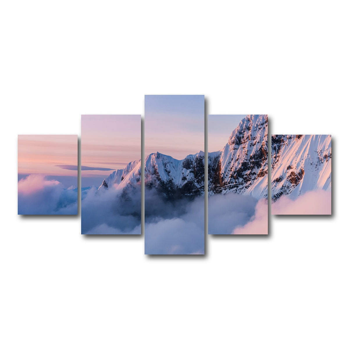 AUTO-MOCKUP WHITE | Snowy Peaks | 5 Piece | Gallery Wrap Canvas | group=5_short