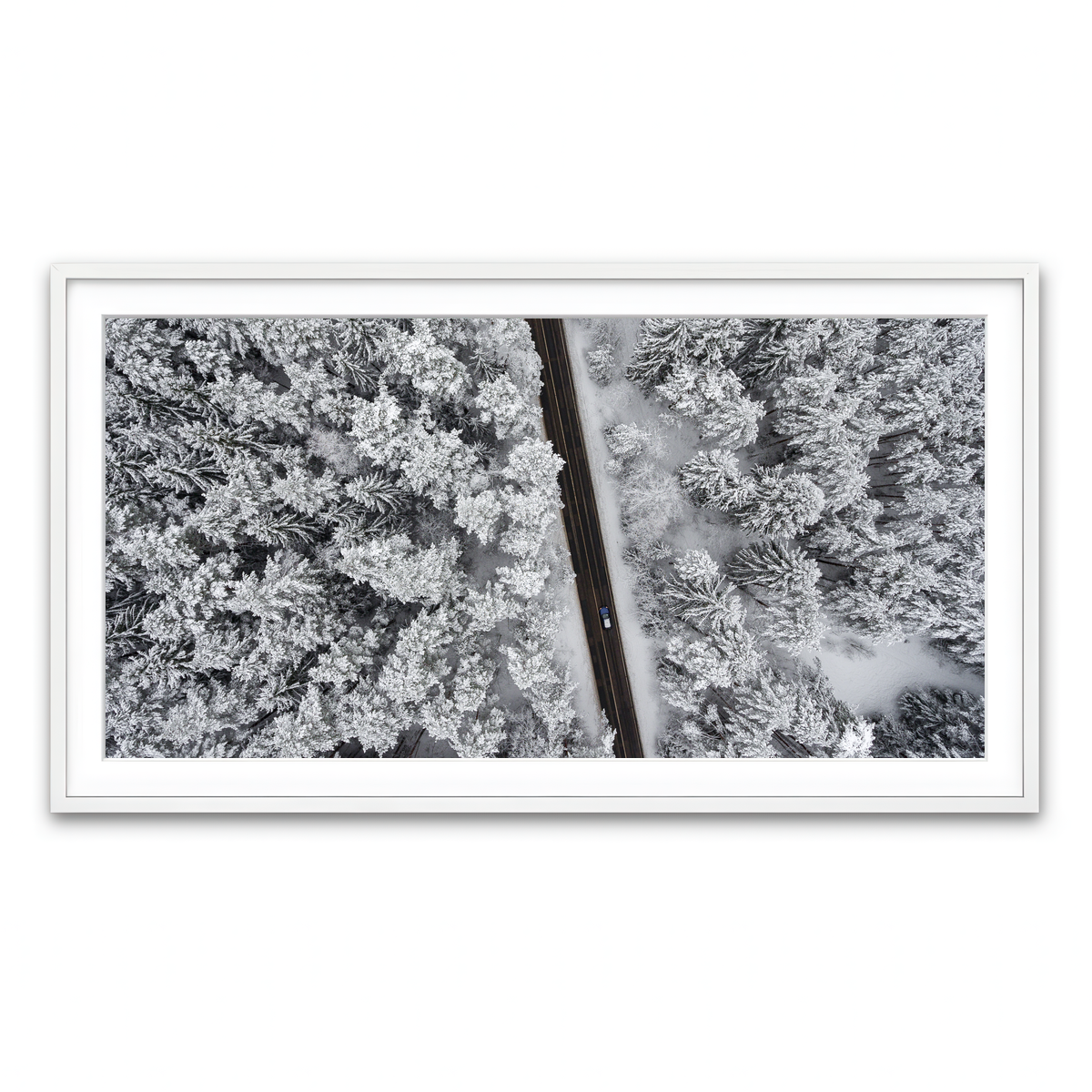 Framed Print 2x1 White