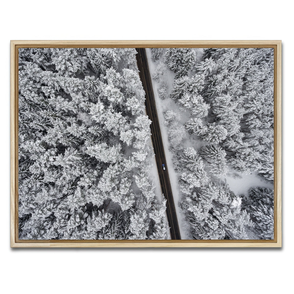 AUTO-MOCKUP WHITE | Snowy Road | 1 Piece | Natural Framed Canvas | group=4x3