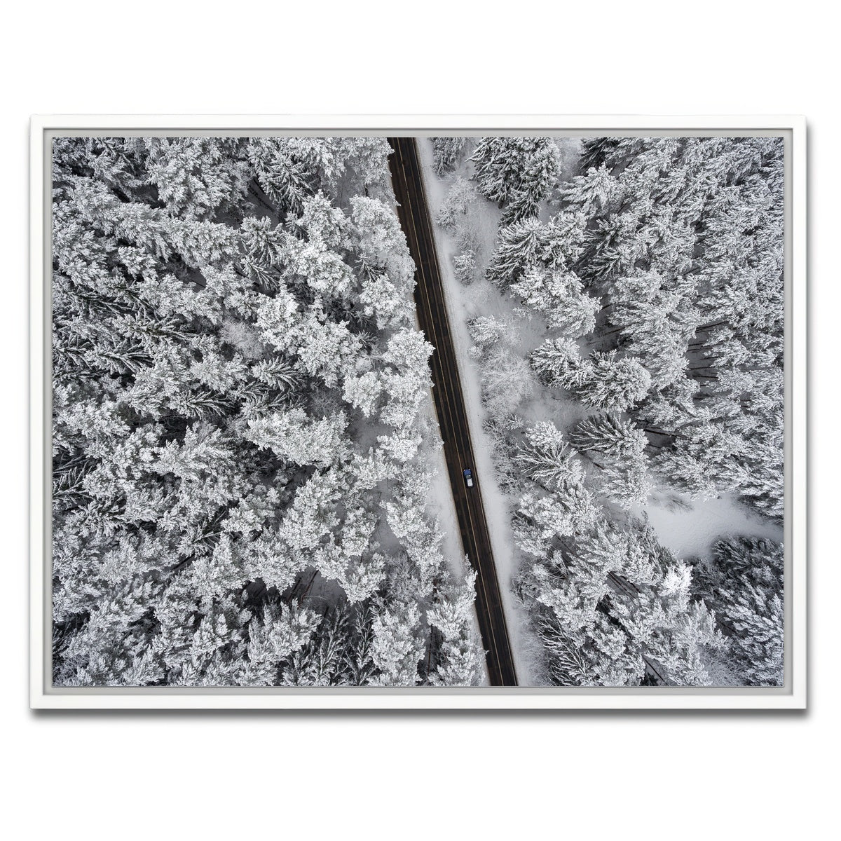 AUTO-MOCKUP WHITE | Snowy Road | 1 Piece | White Framed Canvas | group=4x3