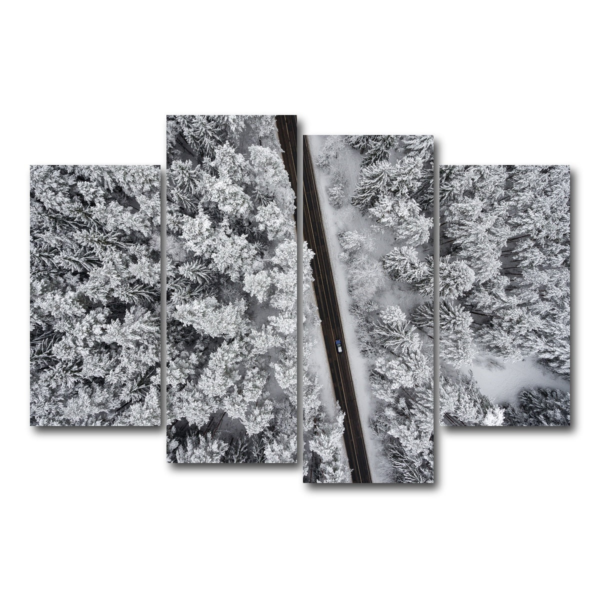 AUTO-MOCKUP WHITE | Snowy Road | 4 Piece | Gallery Wrap Canvas | group=4_short