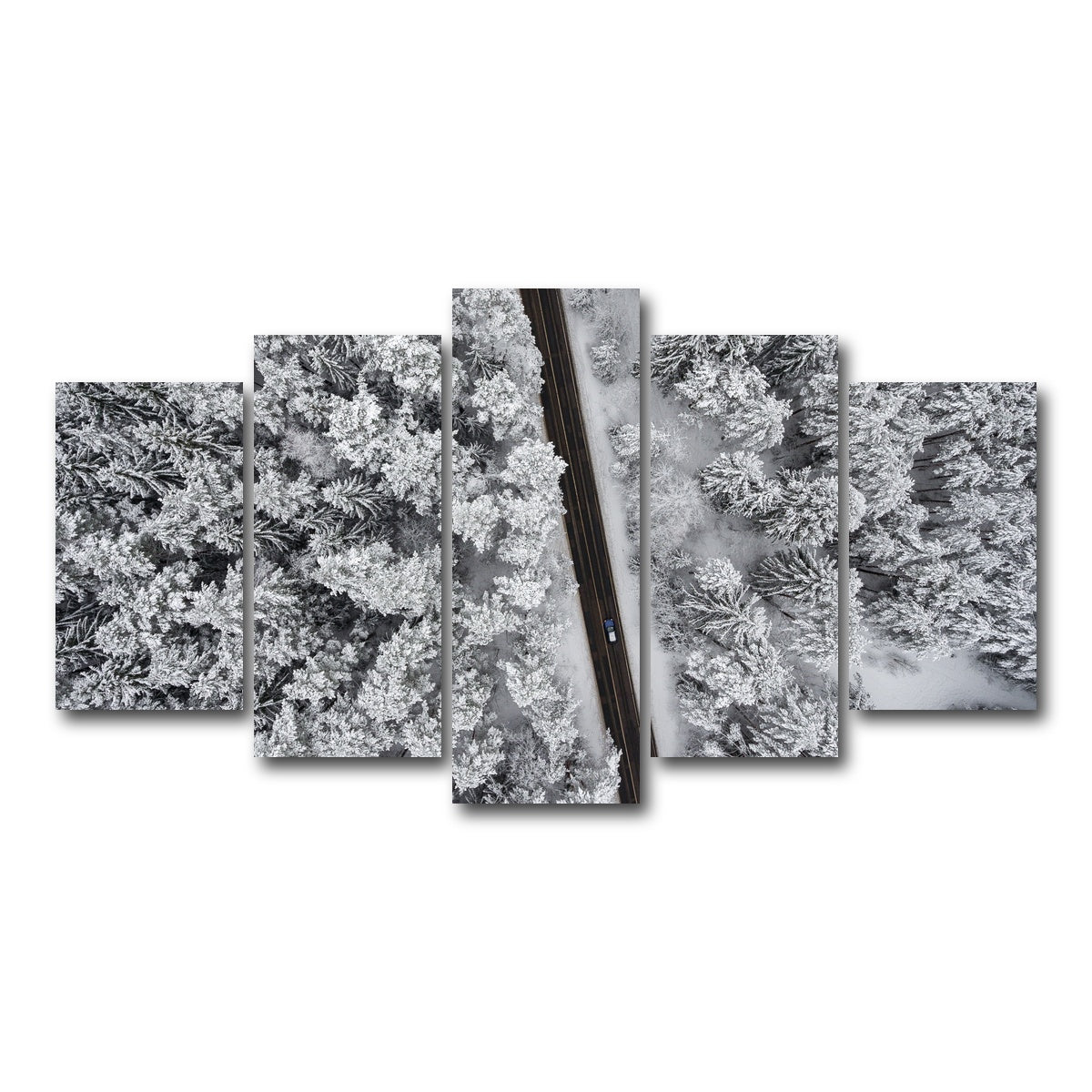AUTO-MOCKUP WHITE | Snowy Road | 5 Piece | Gallery Wrap Canvas | group=5_normal