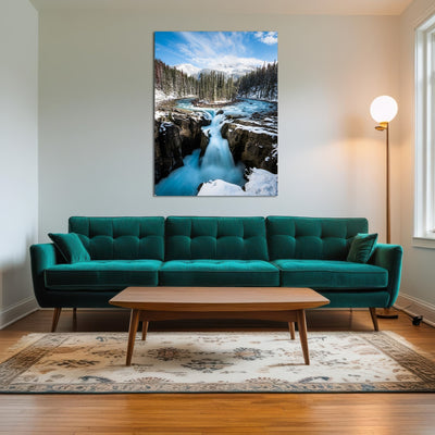 AUTO-MOCKUP ROOM | Snowy Sunwapta Falls