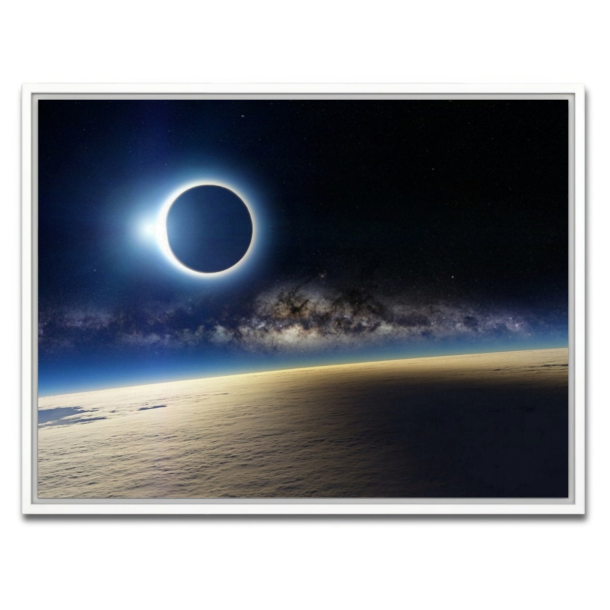 AUTO-MOCKUP WHITE | Solar Eclipse | 1 Piece | White Framed Canvas | group=4x3