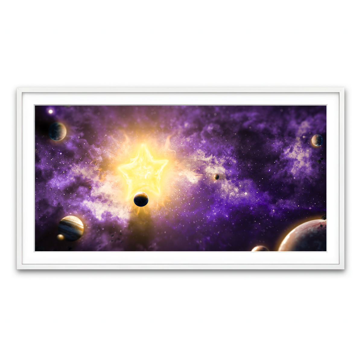 Framed Print 2x1 White