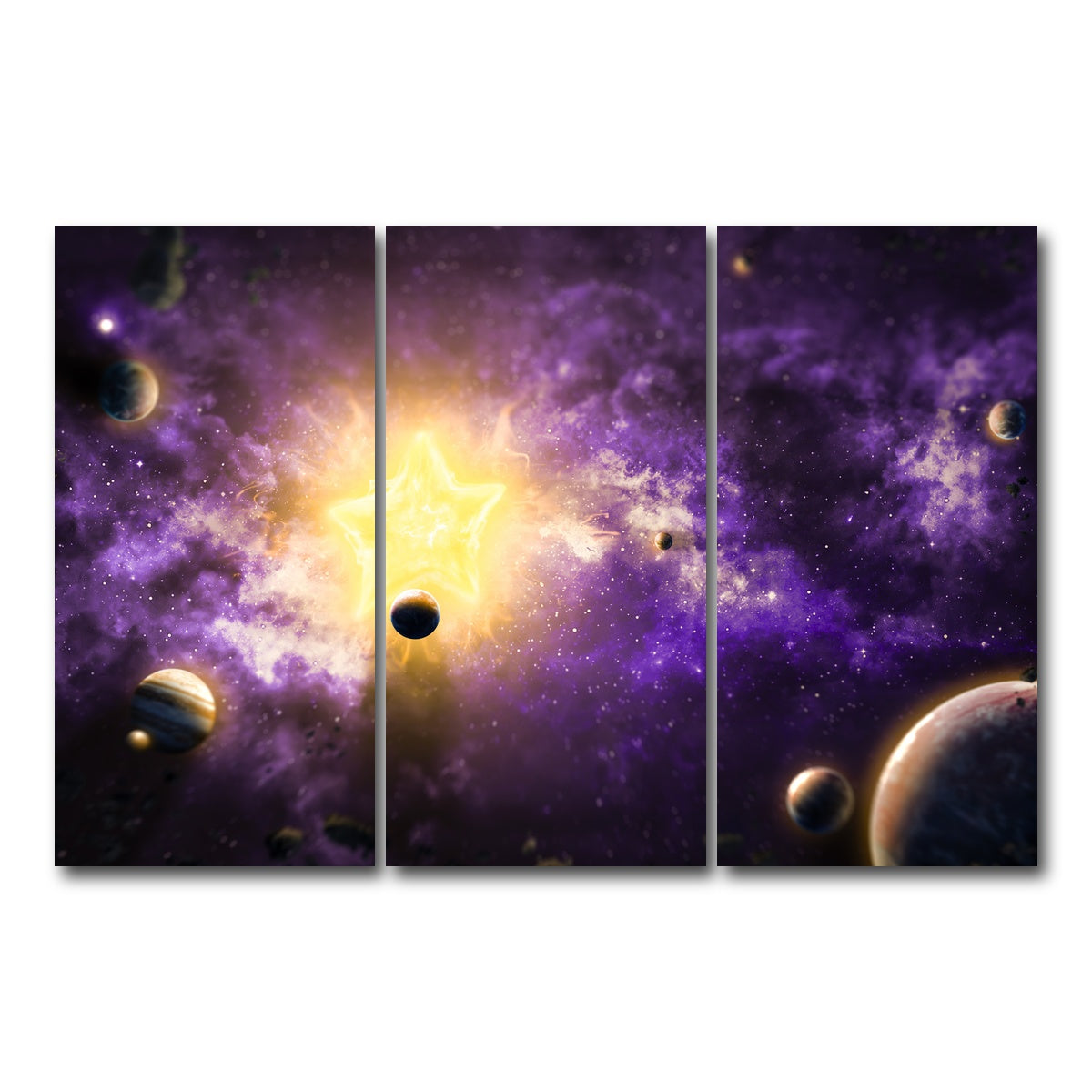 AUTO-MOCKUP WHITE | Solar System | 3 Piece | Gallery Wrap Canvas | group=12x24