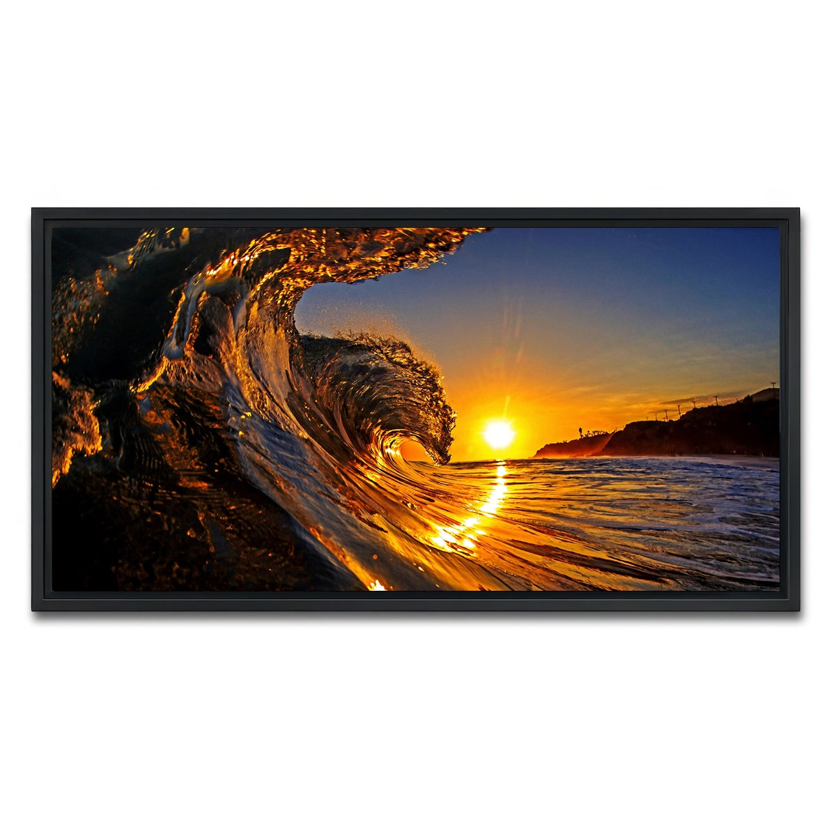 AUTO-MOCKUP WHITE | Solar Waves | 1 Piece | Black Framed Canvas | group=2x1