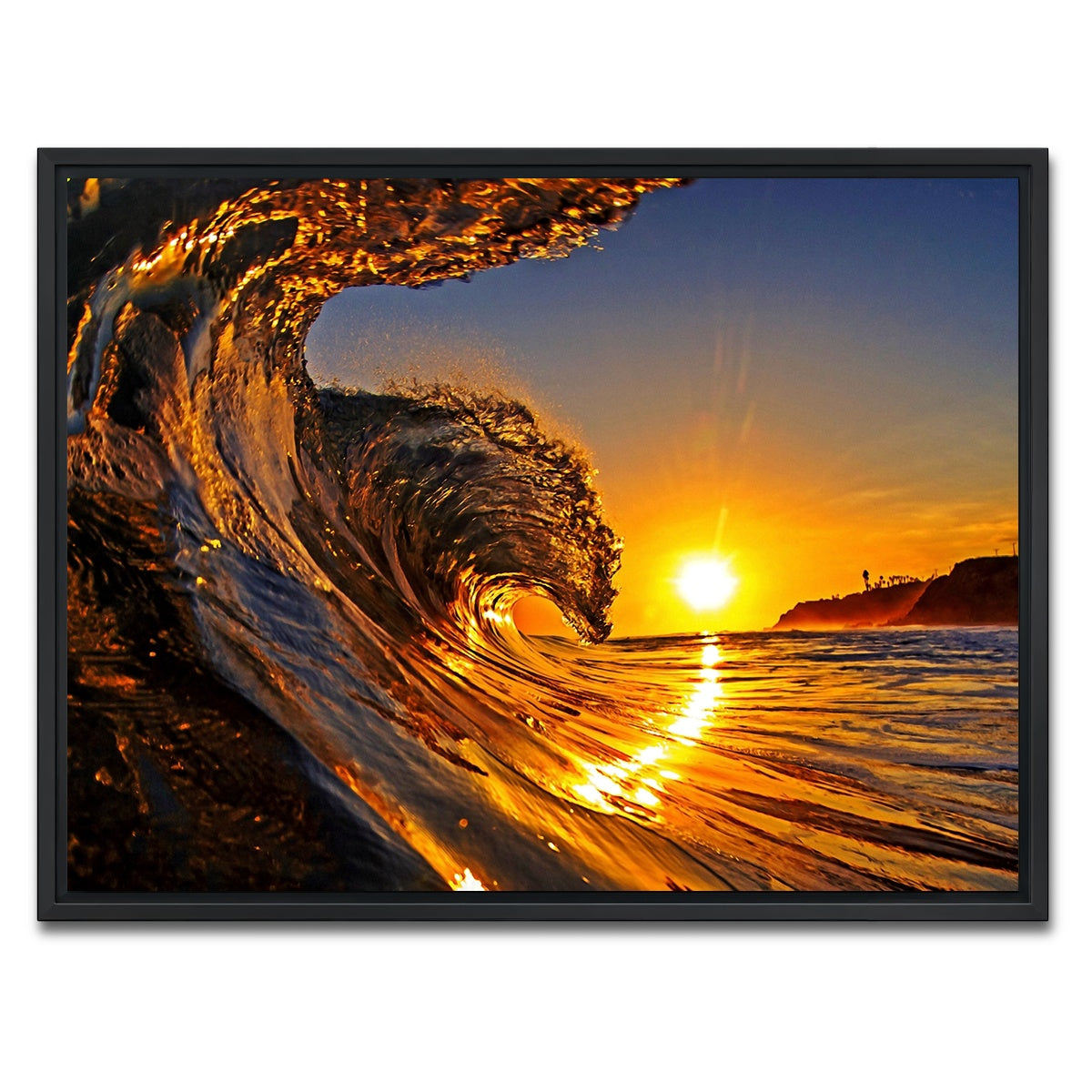 AUTO-MOCKUP WHITE | Solar Waves | 1 Piece | Black Framed Canvas | group=4x3