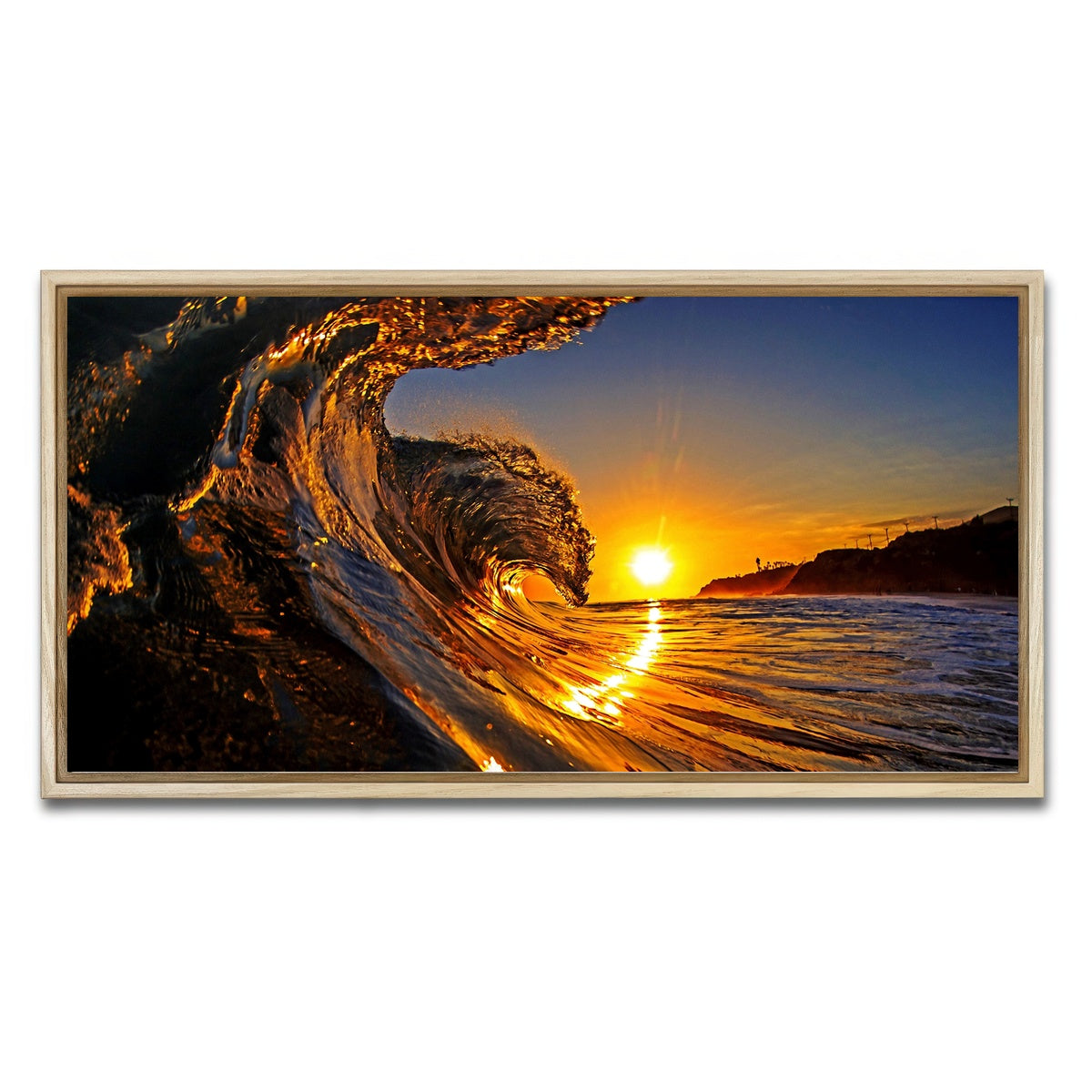 AUTO-MOCKUP WHITE | Solar Waves | 1 Piece | Natural Framed Canvas | group=2x1