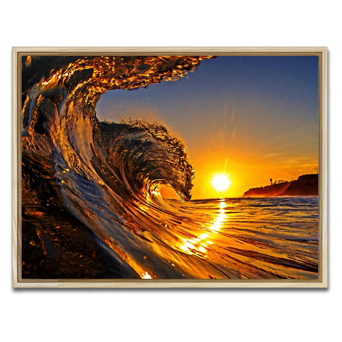 AUTO-MOCKUP WHITE | Solar Waves | 1 Piece | Natural Framed Canvas | group=4x3
