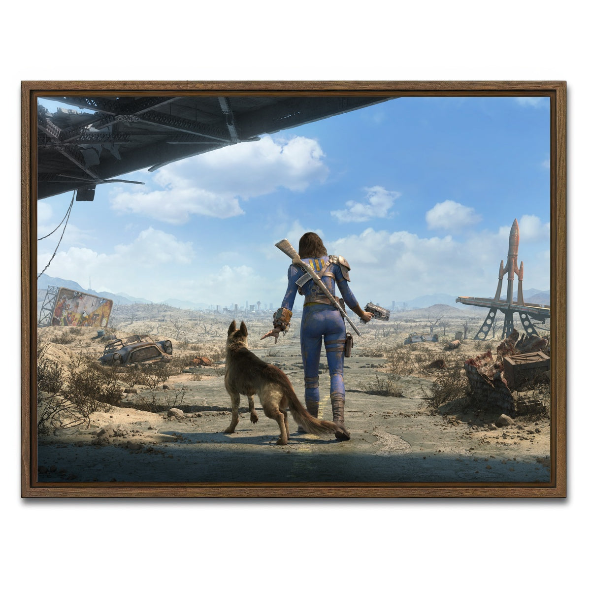 AUTO-MOCKUP WHITE | Sole Survivor Fallout | 1 Piece | Walnut Framed Canvas | group=4x3