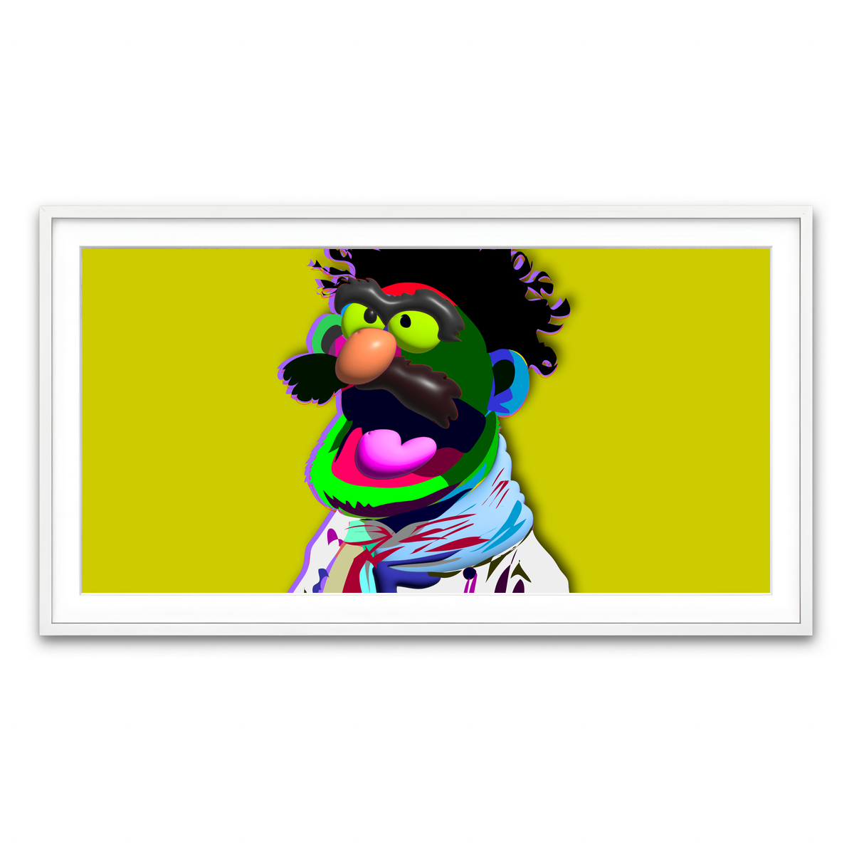 Framed Print 2x1 White