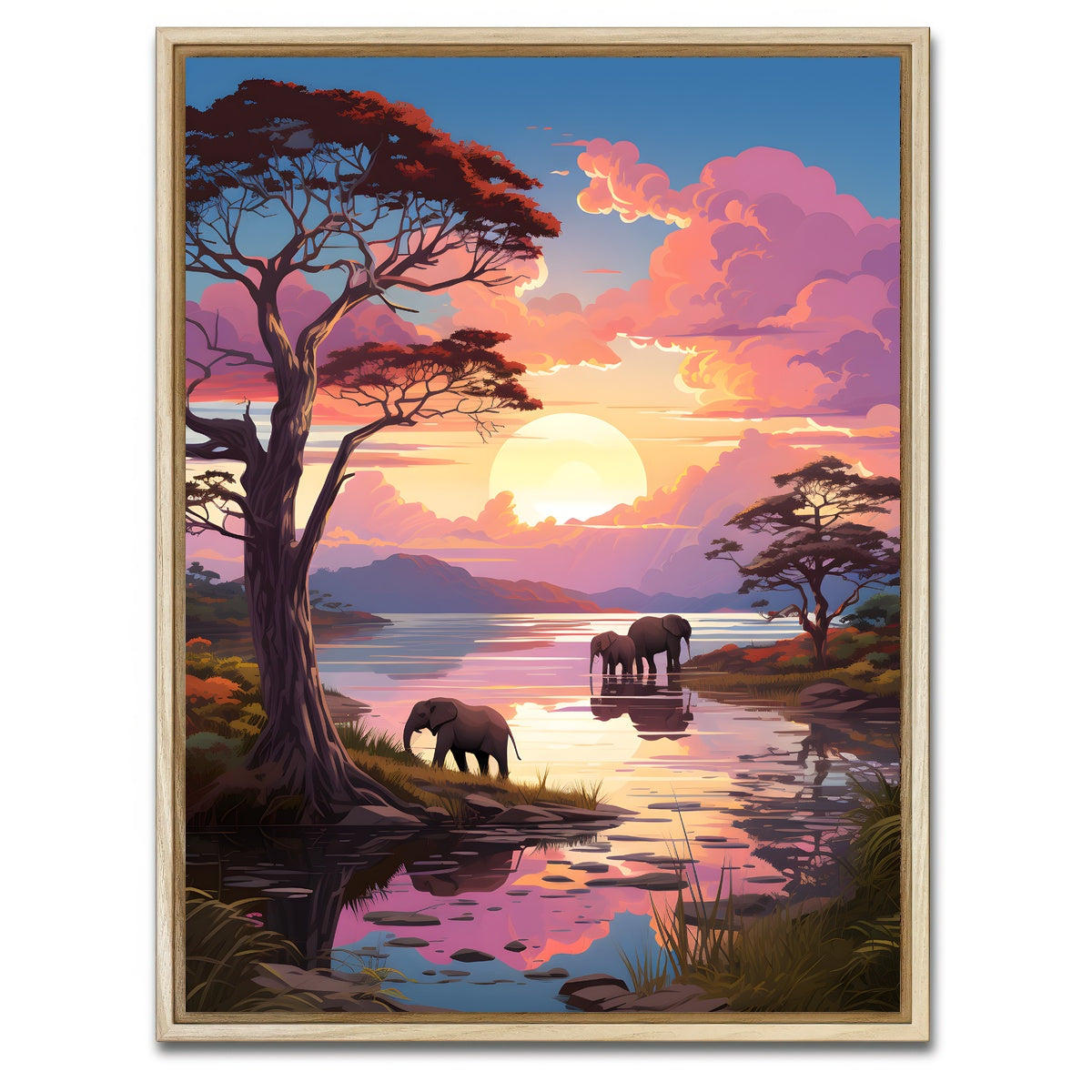 AUTO-MOCKUP WHITE | South Africa - Kruger National Park | 1 Piece | Natural Framed Canvas | group=3x4