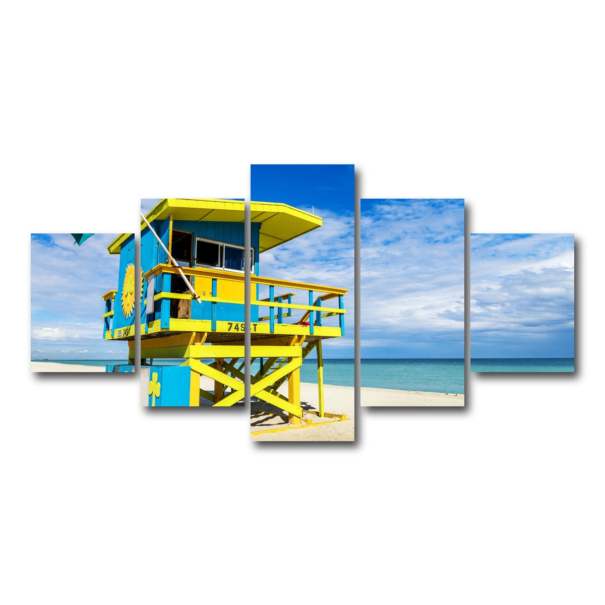 AUTO-MOCKUP WHITE | South Beach Lifeguard Tower | 5 Piece | Gallery Wrap Canvas | group=5_short