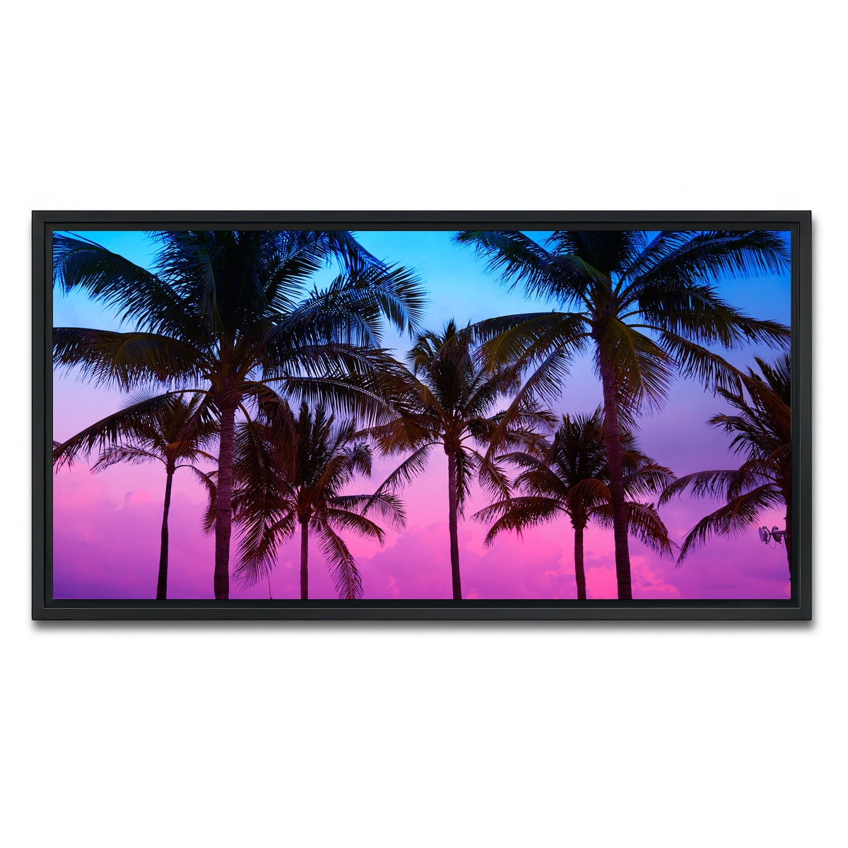 AUTO-MOCKUP WHITE | South Beach sunset | 1 Piece | Black Framed Canvas | group=2x1