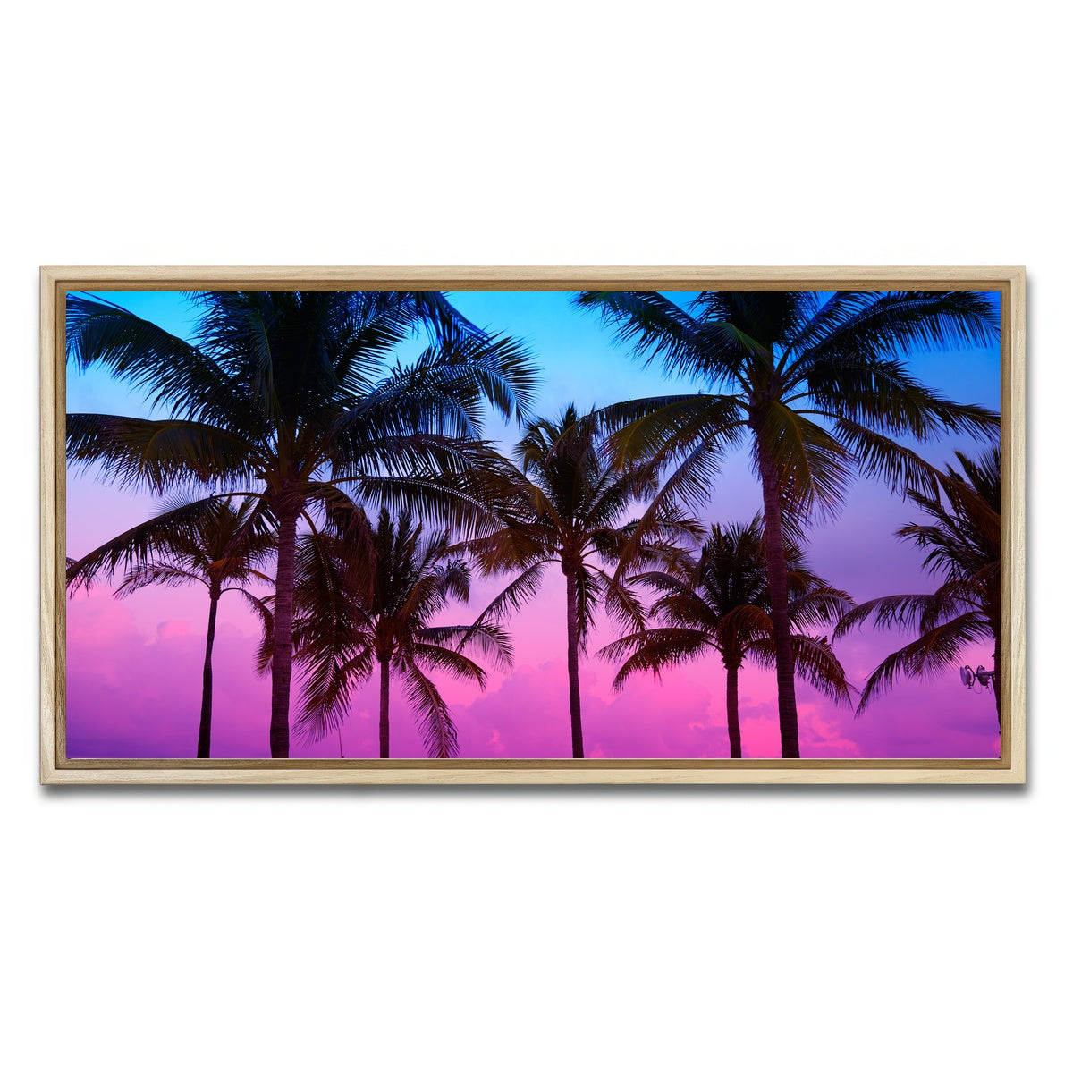 AUTO-MOCKUP WHITE | South Beach sunset | 1 Piece | Natural Framed Canvas | group=2x1