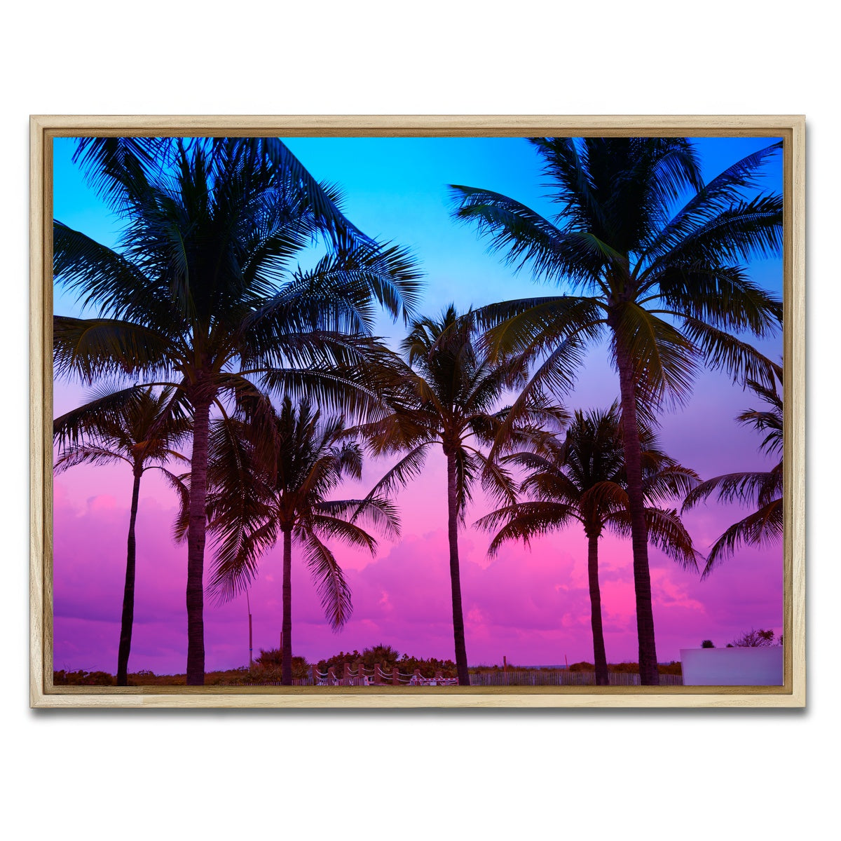 AUTO-MOCKUP WHITE | South Beach sunset | 1 Piece | Natural Framed Canvas | group=4x3