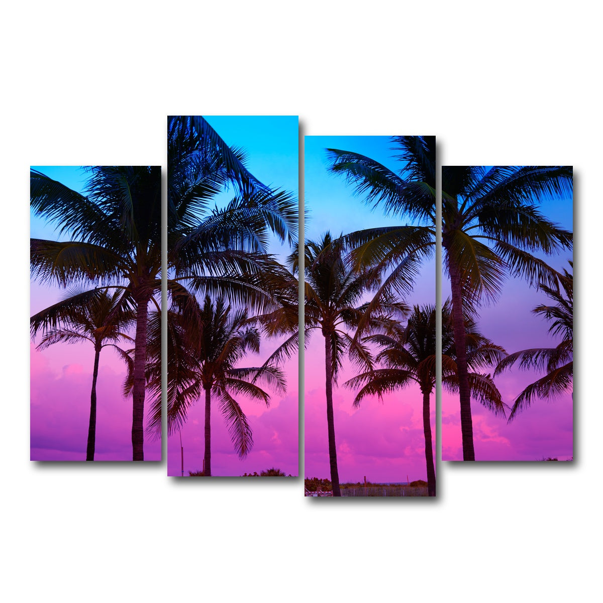 AUTO-MOCKUP WHITE | South Beach sunset | 4 Piece | Gallery Wrap Canvas | group=4_normal