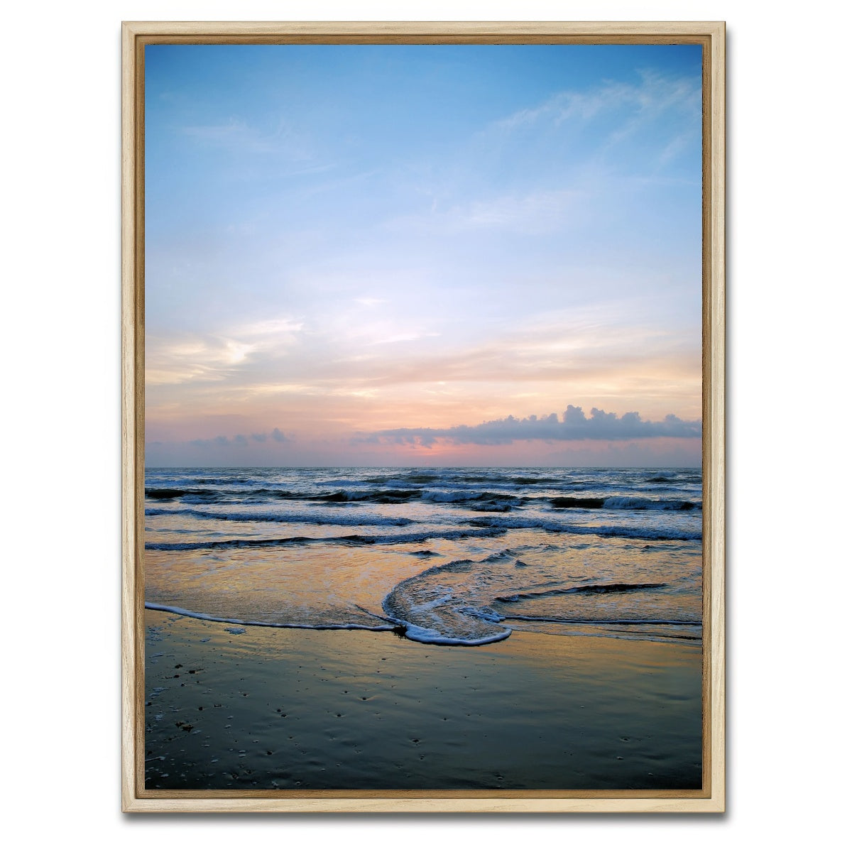 AUTO-MOCKUP WHITE | South Padre Island sunrise | 1 Piece | Natural Framed Canvas | group=3x4