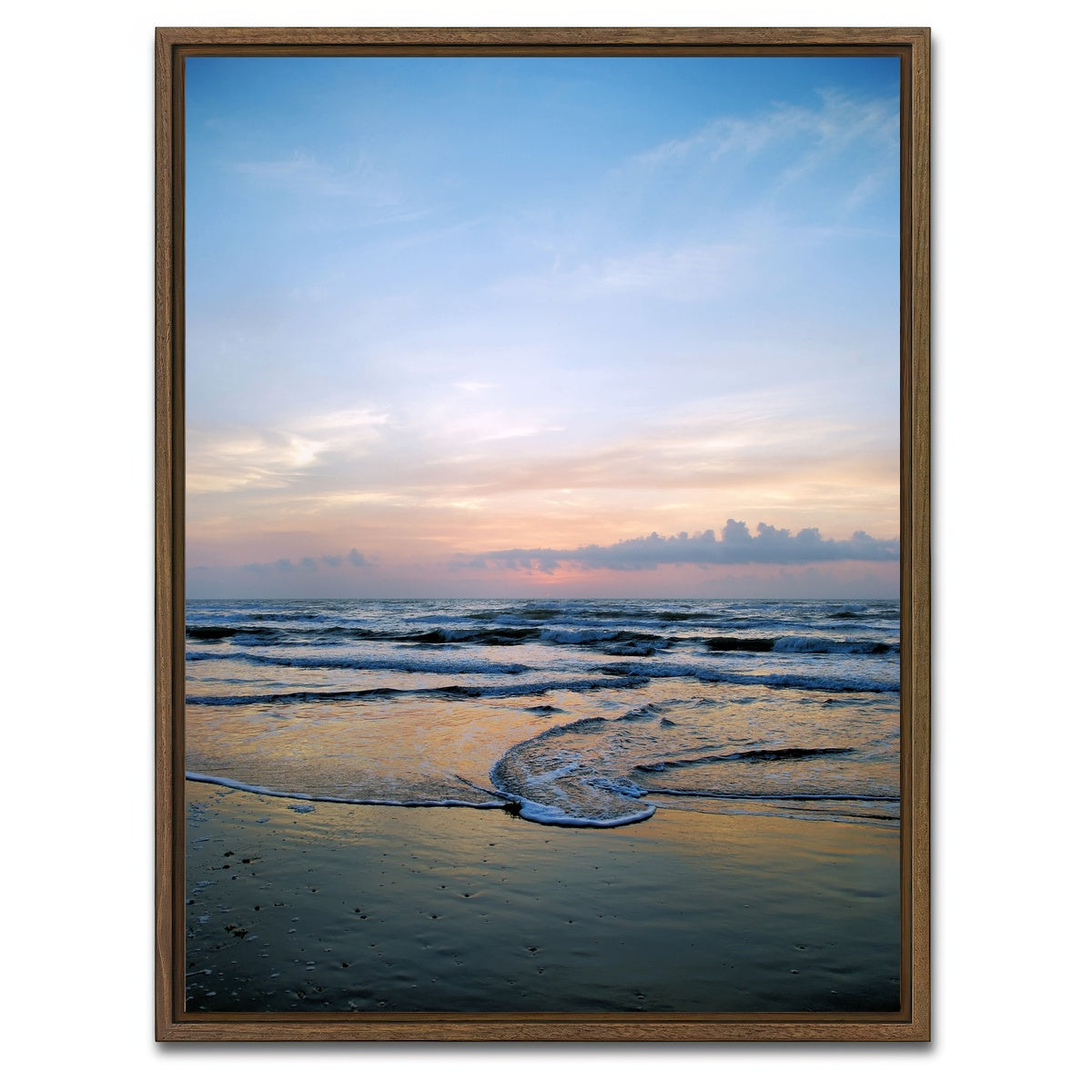 AUTO-MOCKUP WHITE | South Padre Island sunrise | 1 Piece | Walnut Framed Canvas | group=3x4