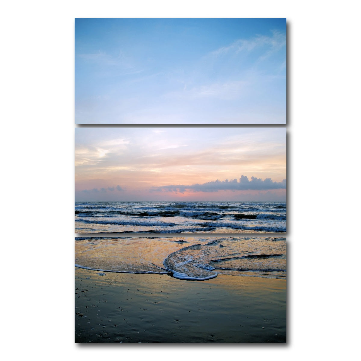 AUTO-MOCKUP WHITE | South Padre Island sunrise | 3 Piece | Gallery Wrap Canvas | group=12x24_stacked