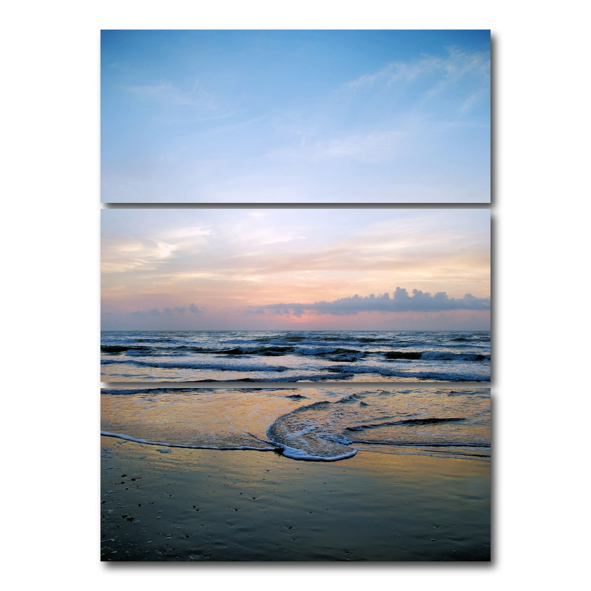 AUTO-MOCKUP WHITE | South Padre Island sunrise | 3 Piece | Gallery Wrap Canvas | group=8x18_stacked
