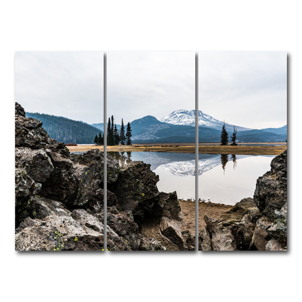 AUTO-MOCKUP WHITE | South Sister Mountain - Sparks Lake | 3 Piece | Gallery Wrap Canvas | group=8x18