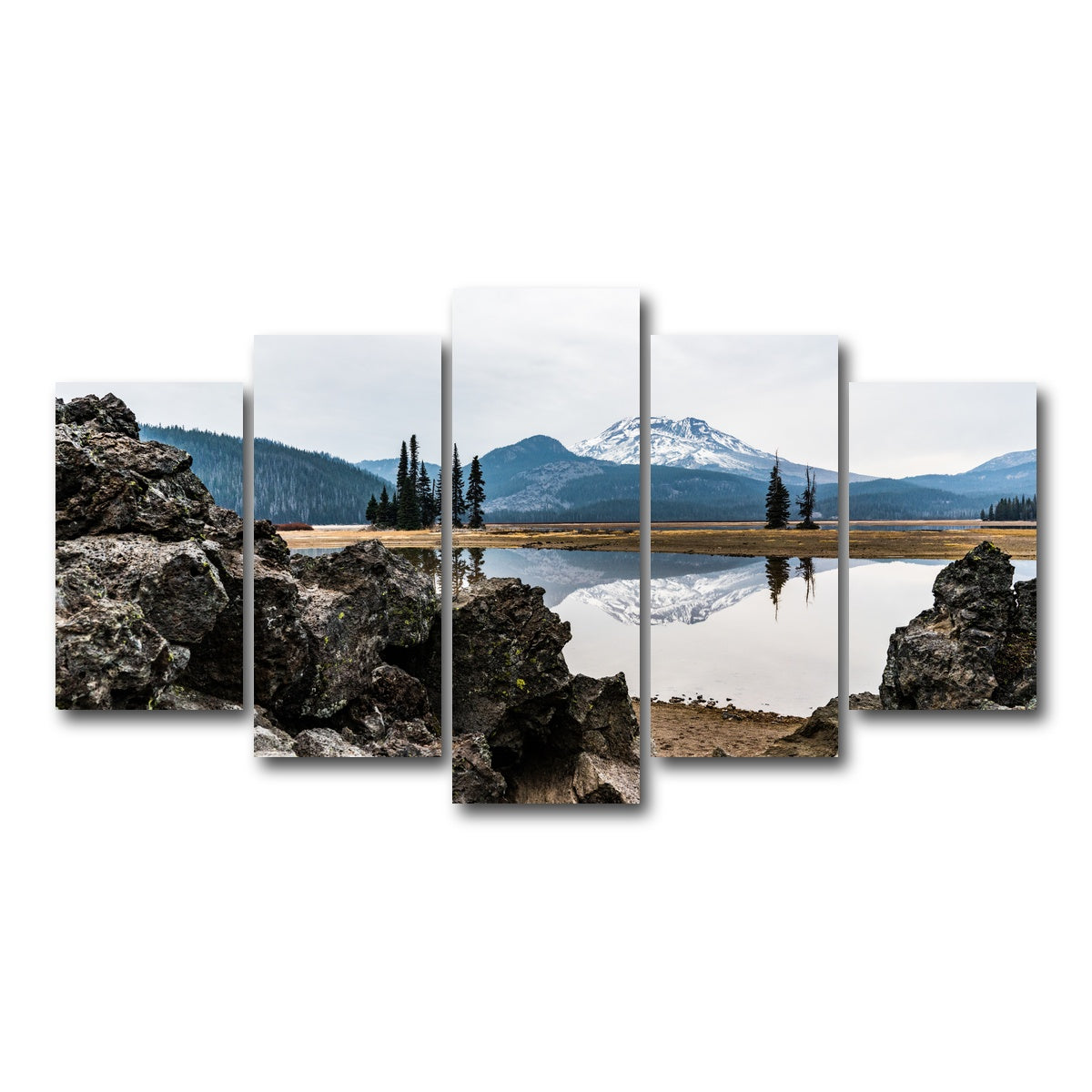 AUTO-MOCKUP WHITE | South Sister Mountain - Sparks Lake | 5 Piece | Gallery Wrap Canvas | group=5_normal