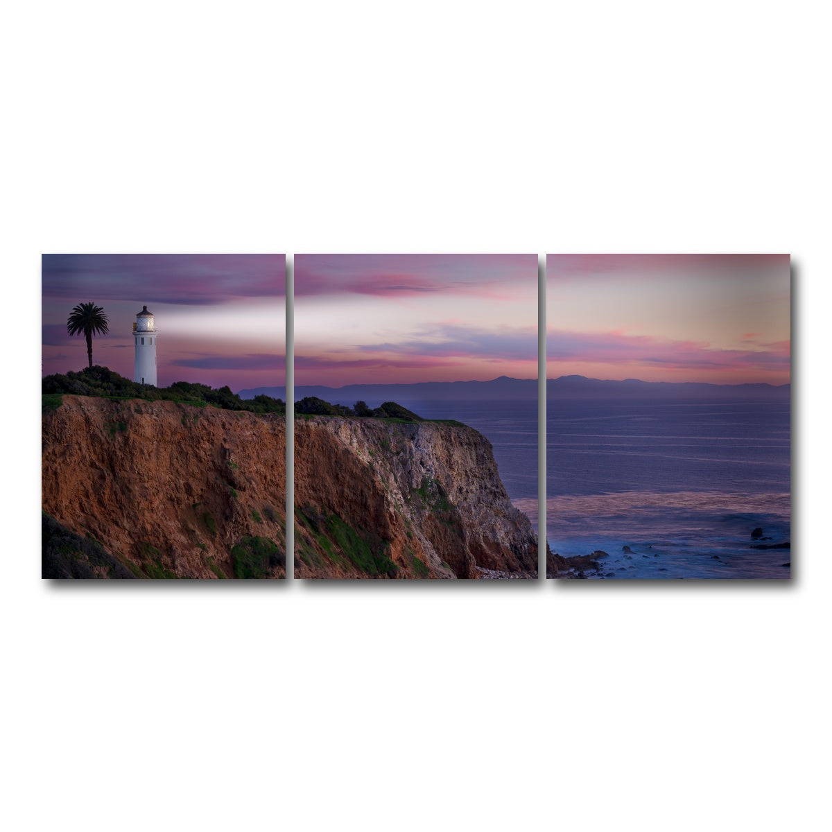 AUTO-MOCKUP WHITE | Southern California Lighthouse | 3 Piece | Gallery Wrap Canvas | group=18x24