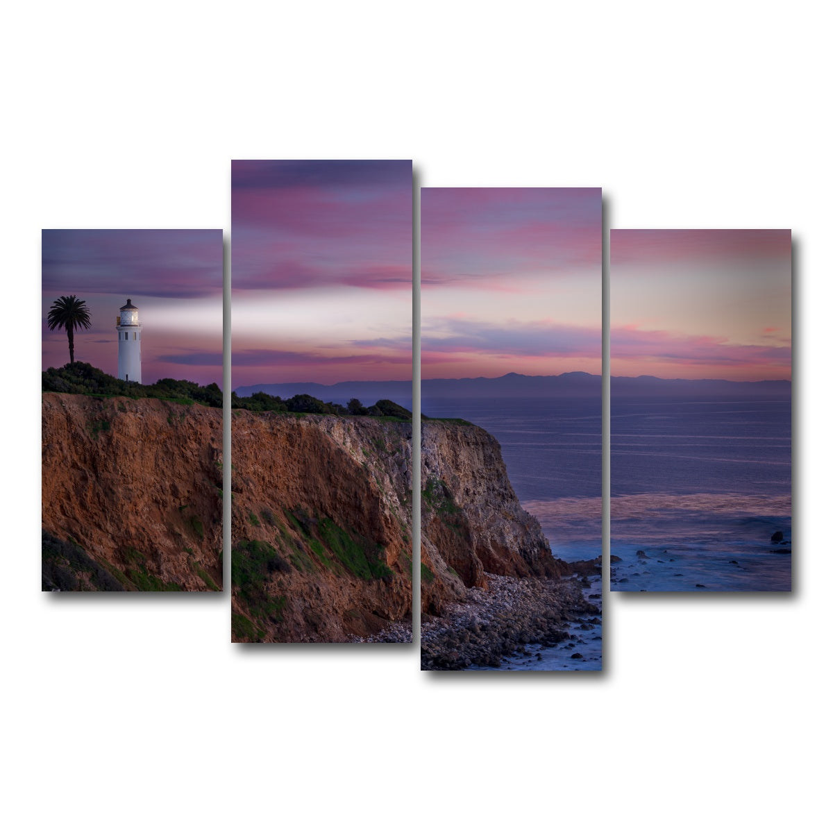 AUTO-MOCKUP WHITE | Southern California Lighthouse | 4 Piece | Gallery Wrap Canvas | group=4_short