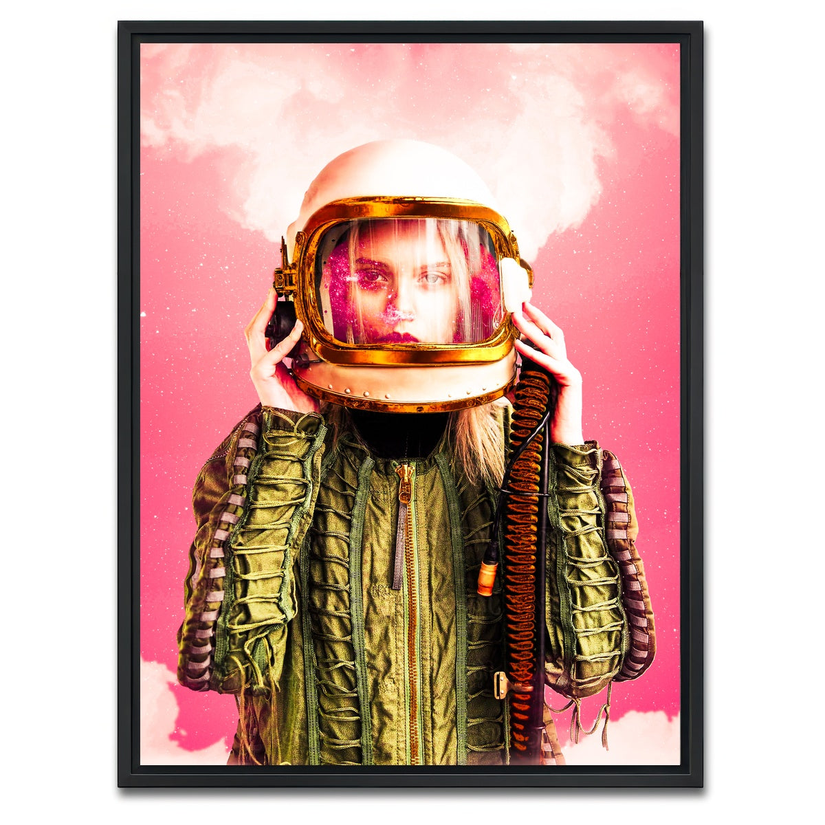 AUTO-MOCKUP WHITE | Space Girl | 1 Piece | Black Framed Canvas | group=3x4