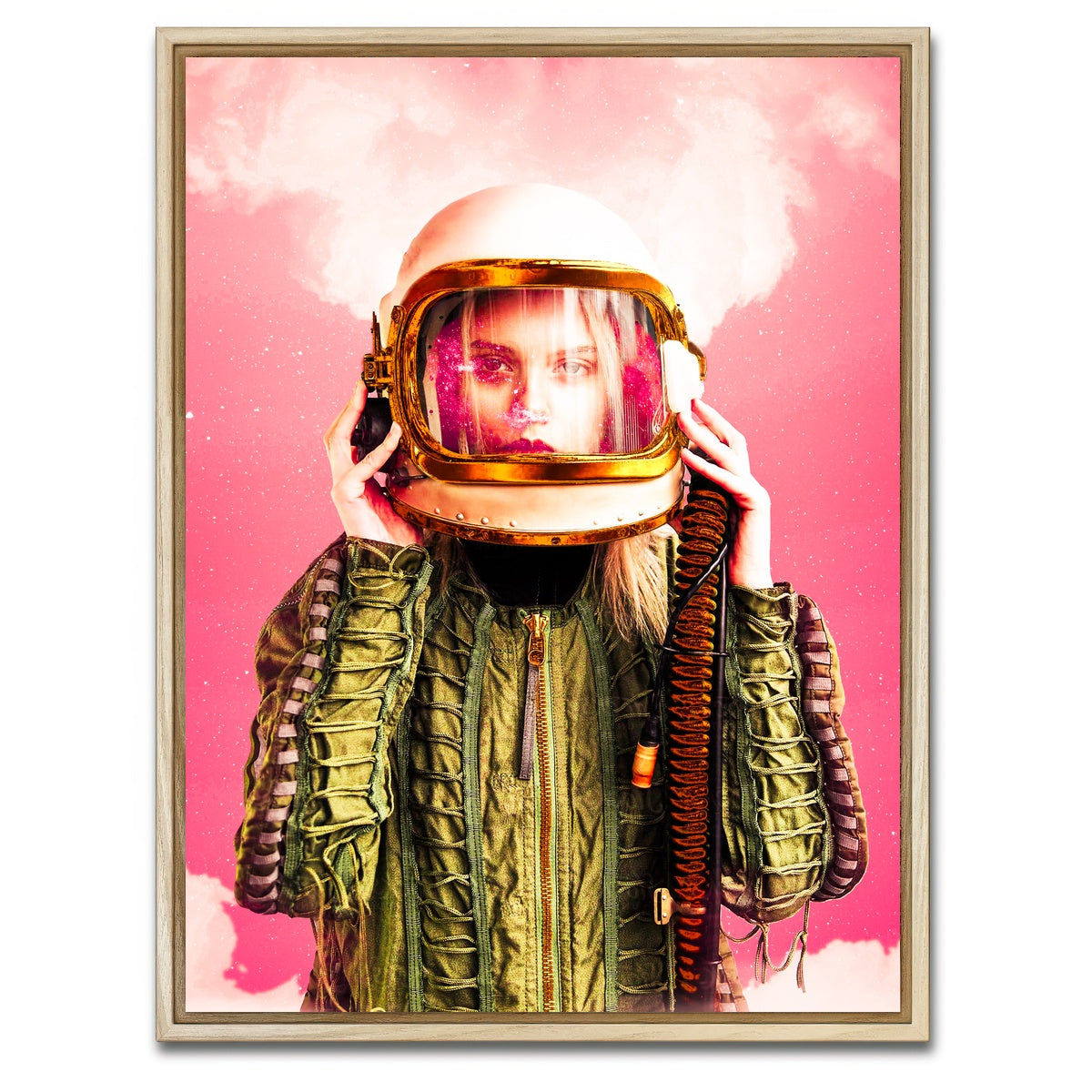 AUTO-MOCKUP WHITE | Space Girl | 1 Piece | Natural Framed Canvas | group=3x4