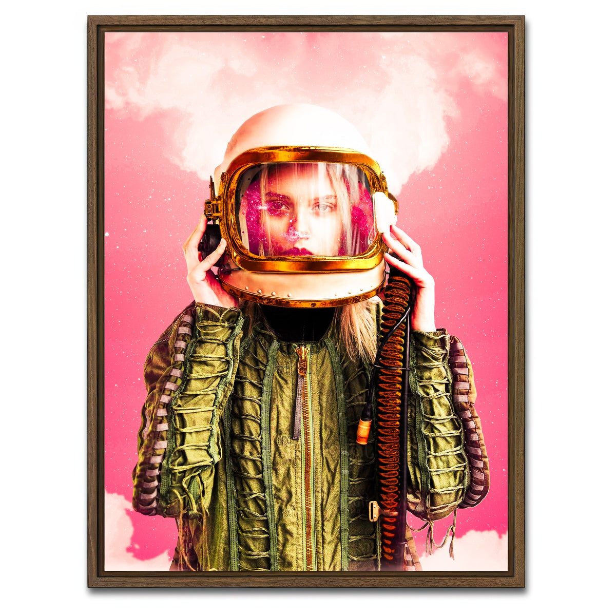 AUTO-MOCKUP WHITE | Space Girl | 1 Piece | Walnut Framed Canvas | group=3x4